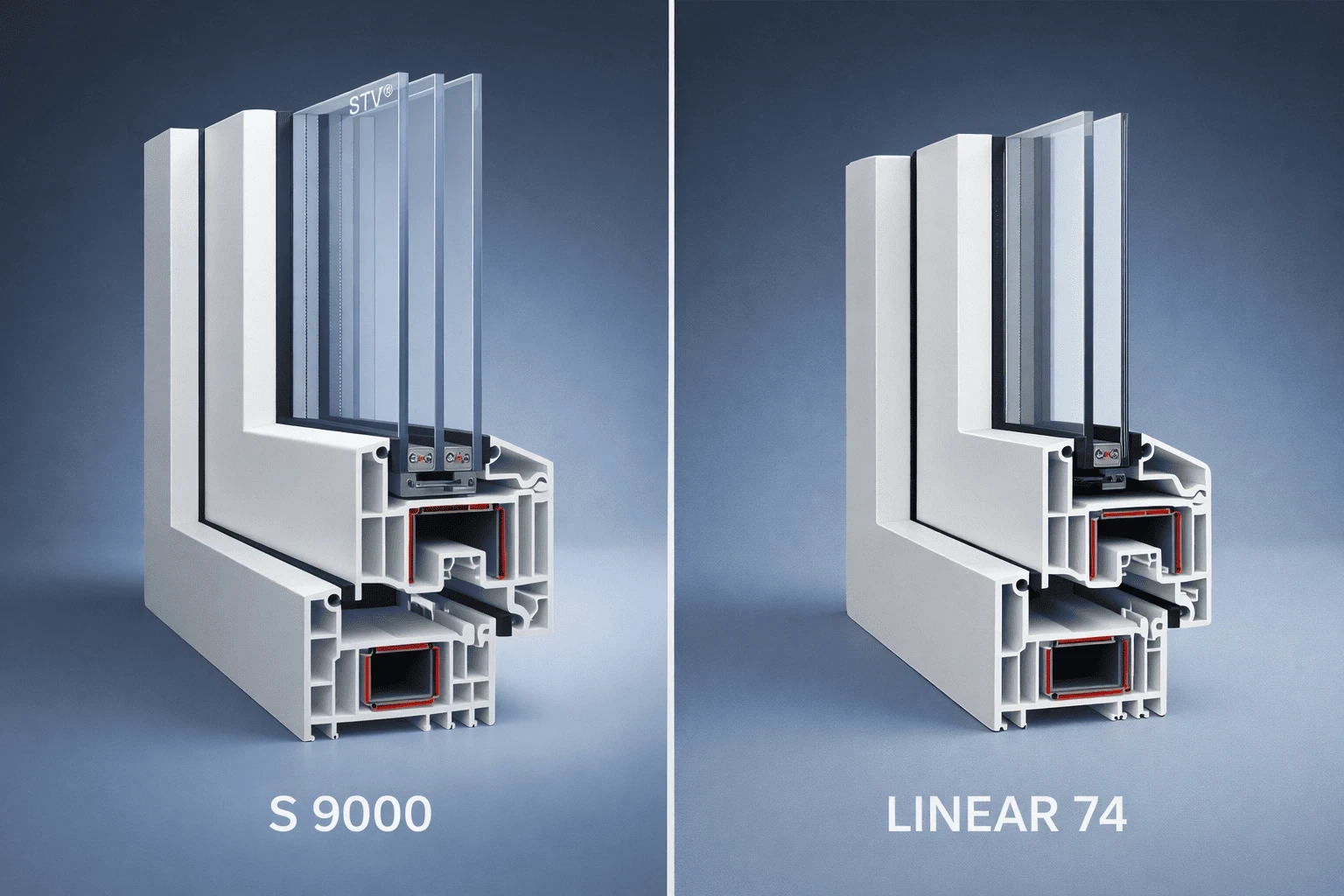 S 9000 o LINEAR 74: comparativa técnica para elegir el mejor sistema de ventanas